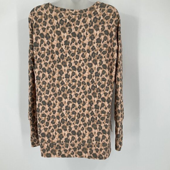 Chaser Long Sleeve Leopard Print Pullover Small S casual loungewear soft comfy - Picture 4 of 8